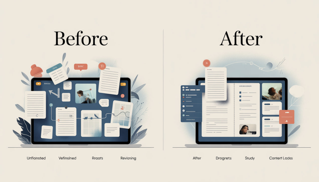 split screen before after