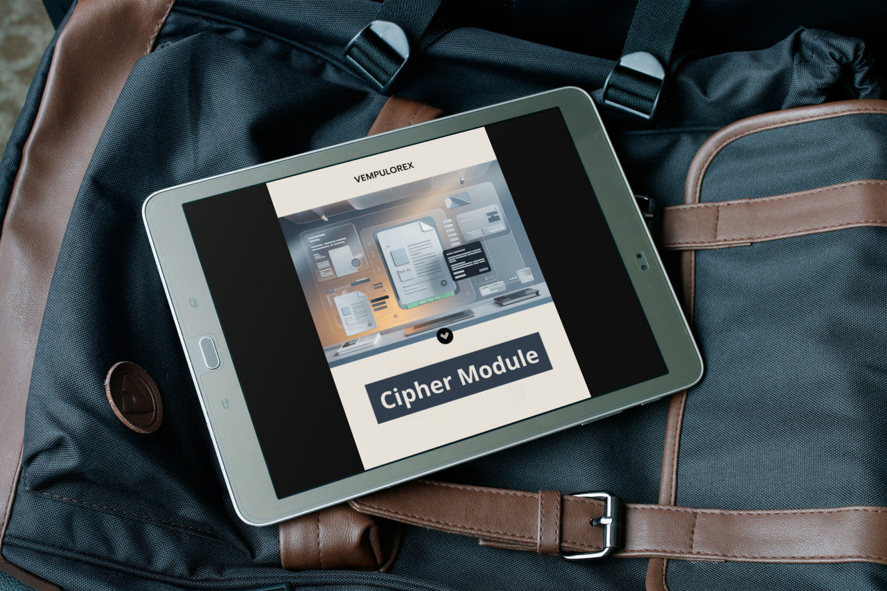 cipher module behind bag 